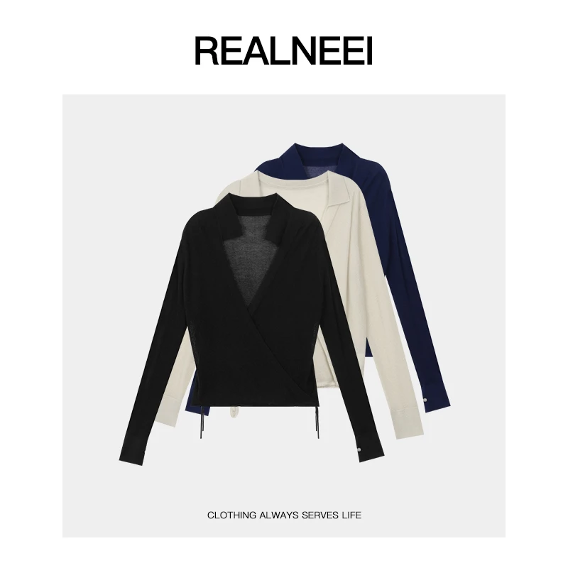 REALNEEI【织物减法】莱塞尔极简纯色罩衫百搭简约上衣35494