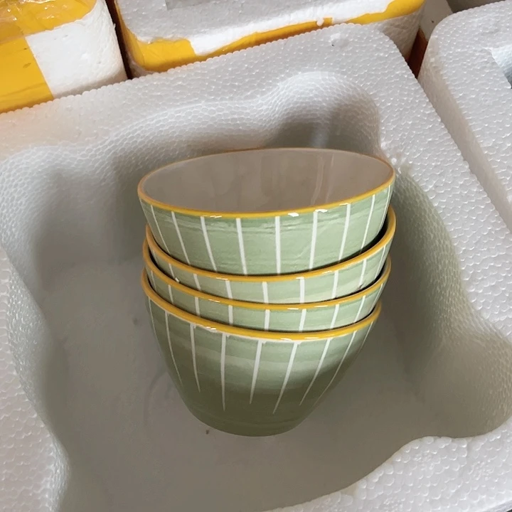 用***6绿色碗4只破损包赔不补发介意勿拍