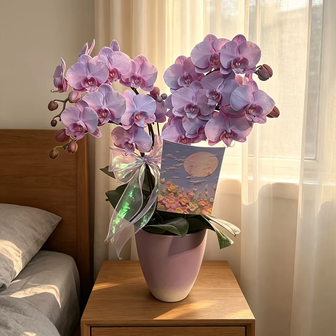 【浪漫满屋--组盆】鲜花蝴蝶兰喷色蝴蝶兰 开花株 喷染工艺花卉