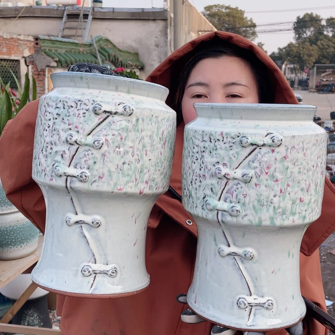 红陶王嫂花盆0218-b451