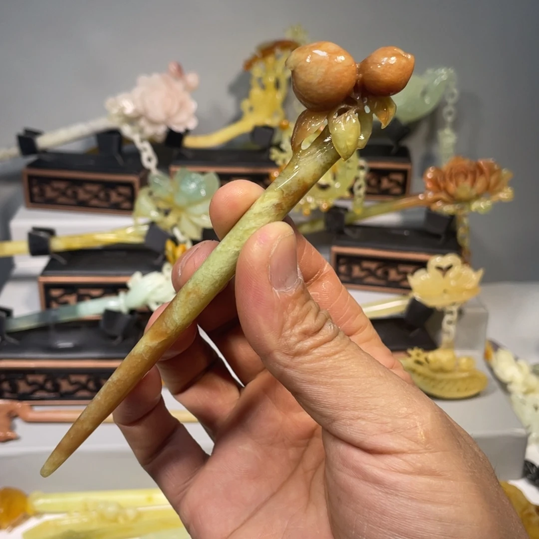 蛇纹石玉未镶嵌发饰