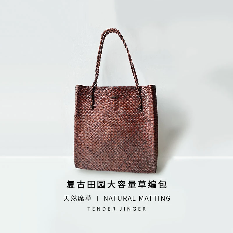 Tender Jinger复古田园大容量草编包T51SYC89691
