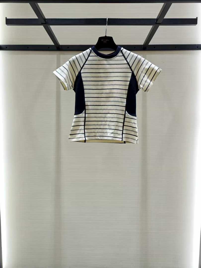 MO夏季新款撞色圆领条纹休闲百搭短袖T恤 XM2511690