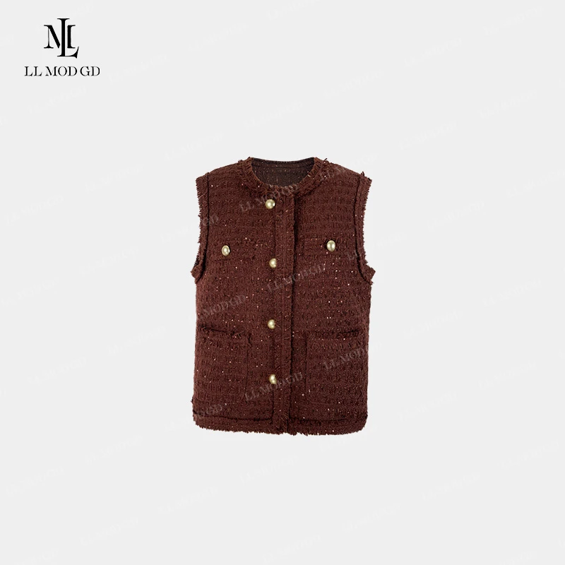 必备马夹 无袖气质马夹女秋季宽松外穿潮流休闲针织上衣XR-252696