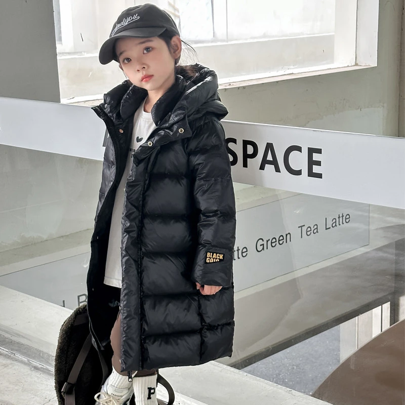 巴拉童年男孩女孩女童黑金羽绒服2025新款儿童服男童加厚长