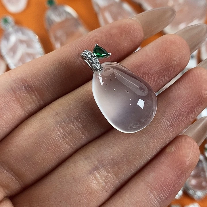 石英质玉银S925镶嵌颈饰