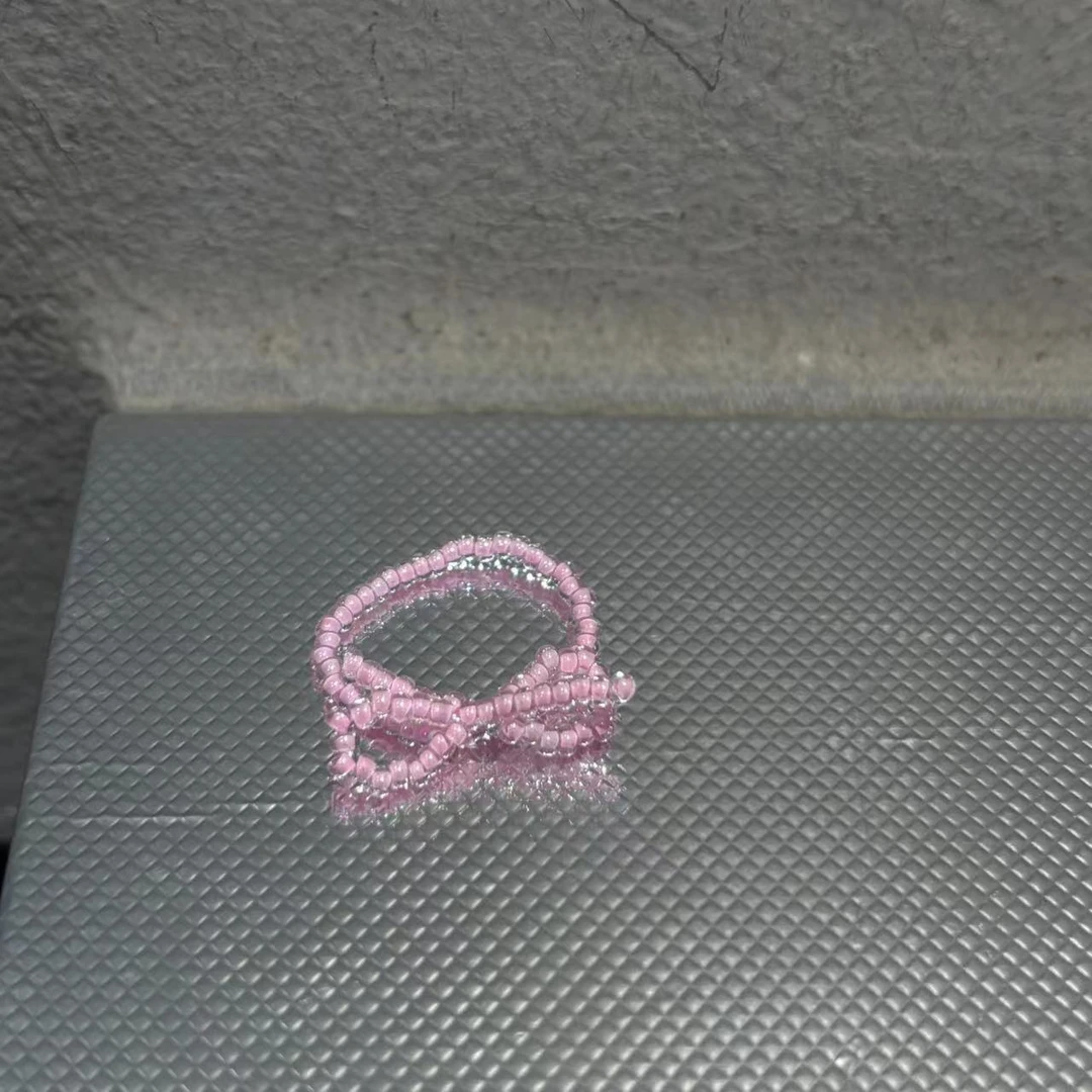 铜合金戒指 韩国珠珠蝴蝶结戒指J226