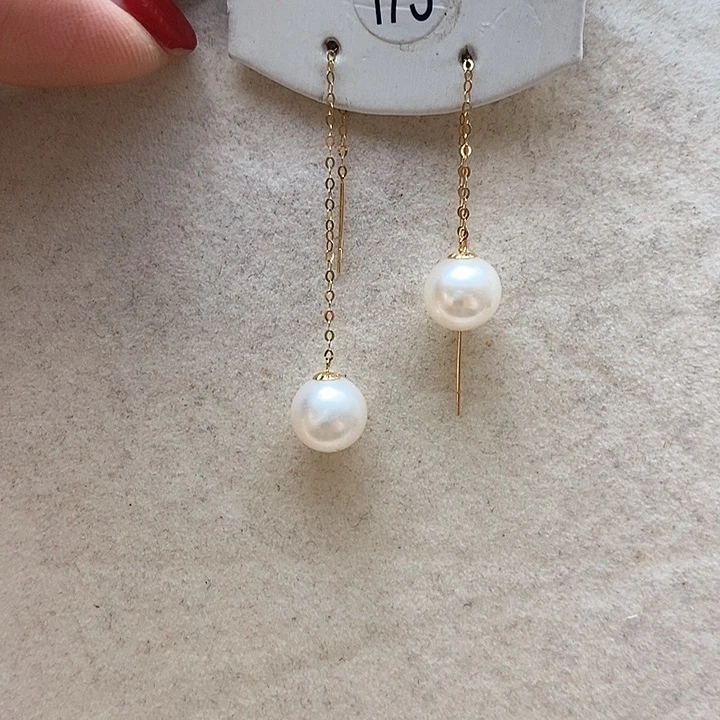 淡水珍珠耳饰18K金镶嵌
