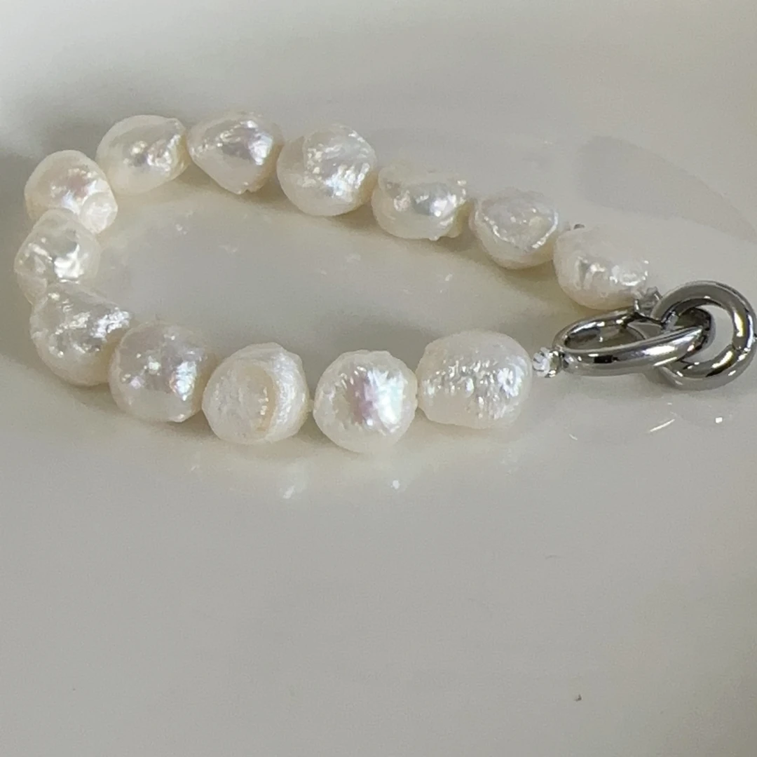 天然淡水巴洛克珍珠10.8mm有纹复古时尚