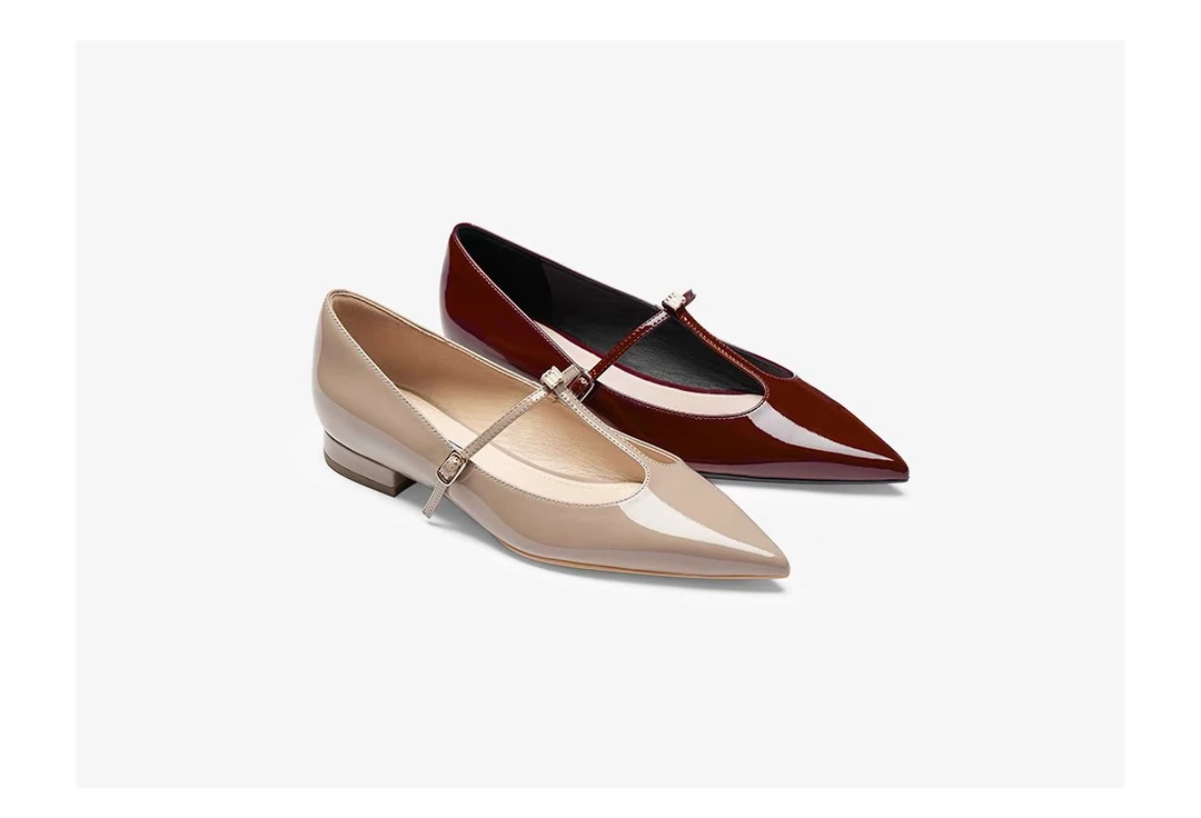 2025春新款 时尚气质平底尖头T字绑带 纽约情书AAE58