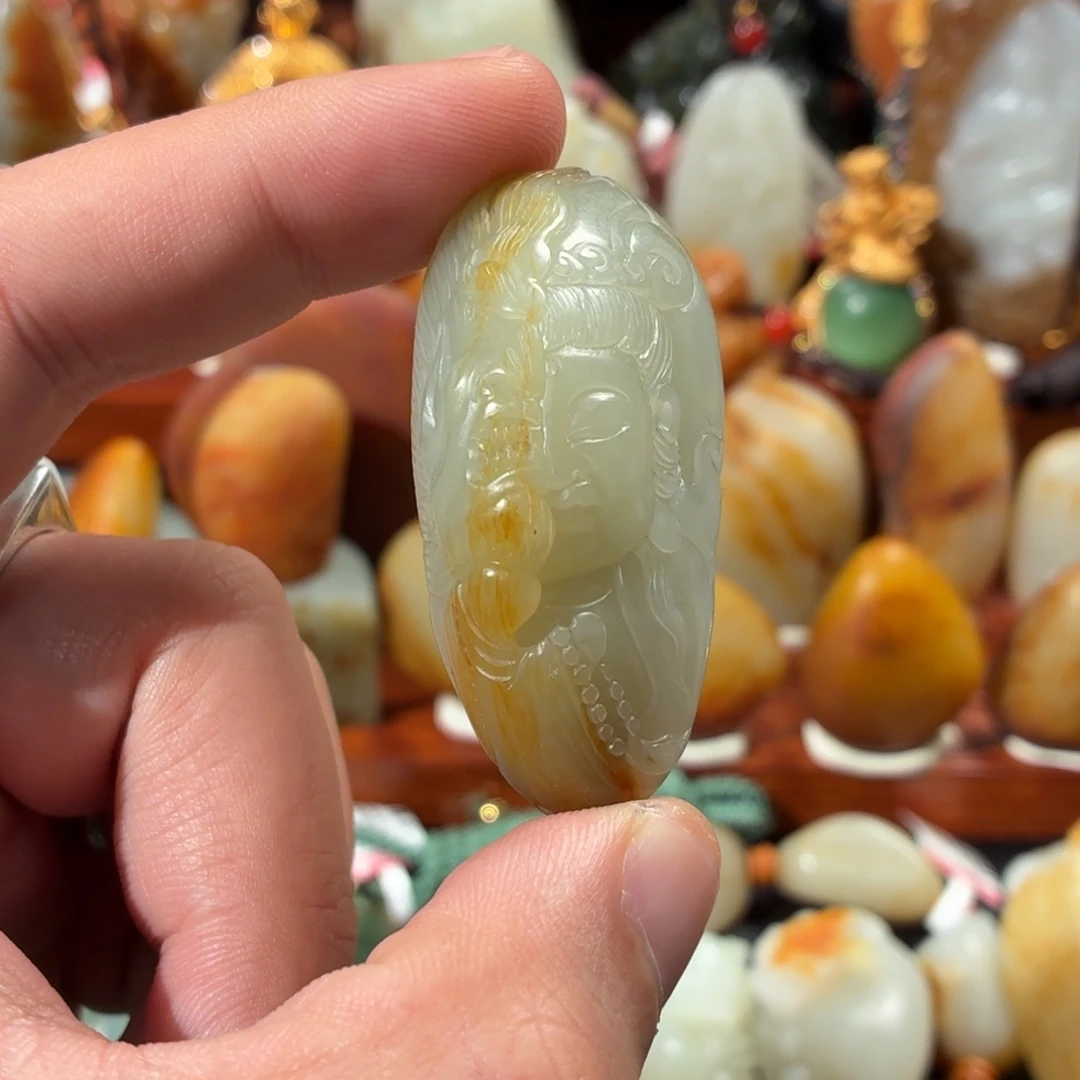 和田玉（碧玉）未镶嵌挂件28.8g