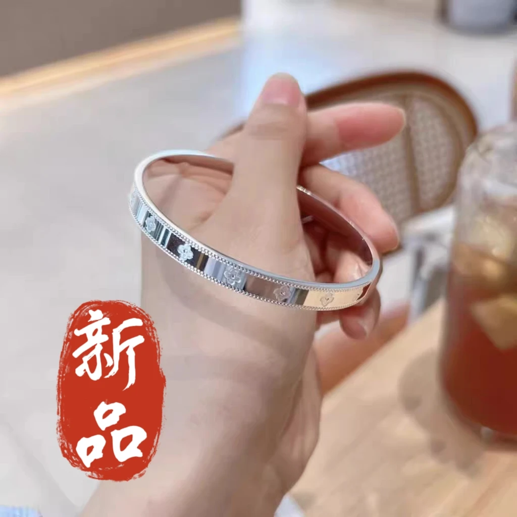 足银手镯 40号-万花筒四叶草【闭口】手镯