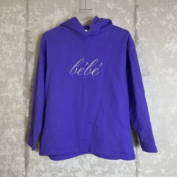 未使用 Balenciaga/巴黎世家 XS*1/紫色水钻字母帽衫/11106/JP