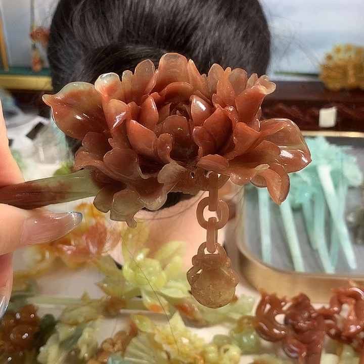 未镶嵌蛇纹石玉发饰