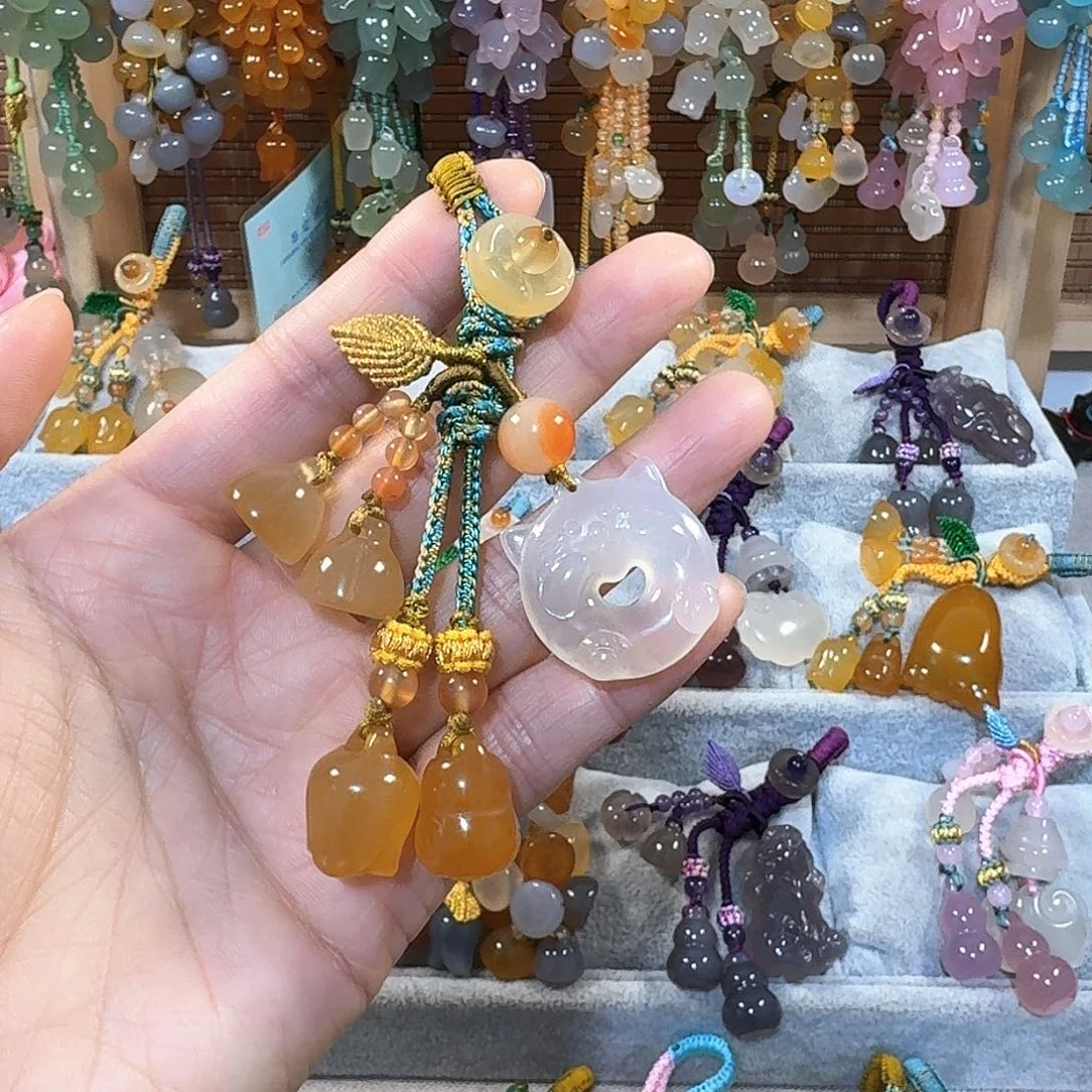 玛瑙/玉髓钥匙挂件未镶嵌