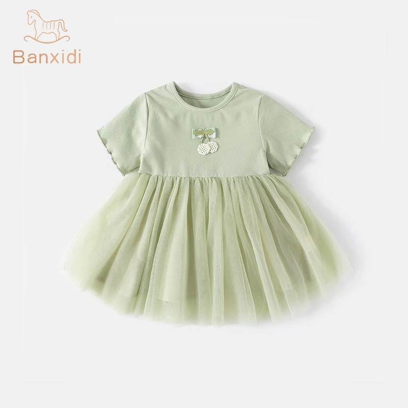 班喜迪女童连衣裙夏装2025新款洋气儿童网纱公主裙夏季女宝宝衣服