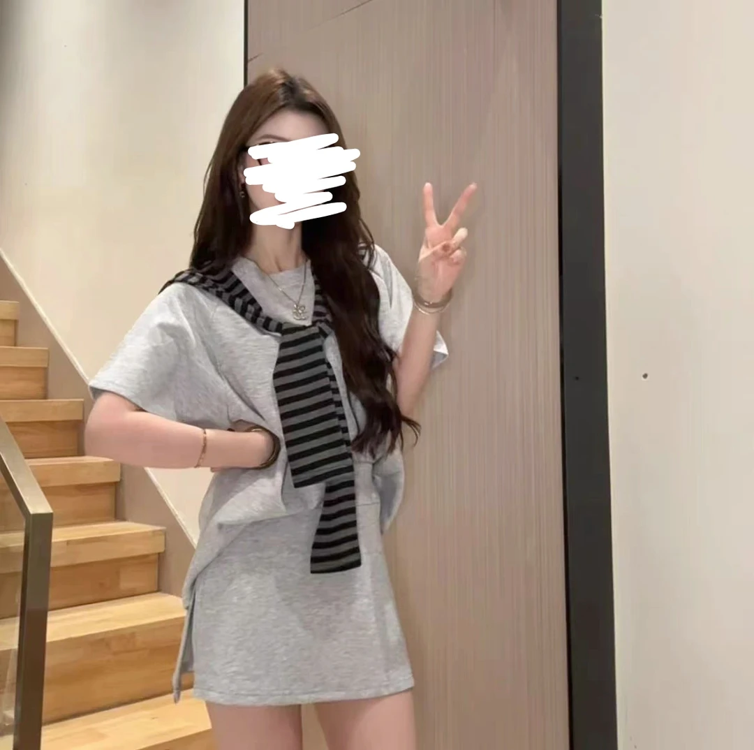 小九九【空气棉纯色T恤套装】韩系百搭高级简约套装9331套9329披