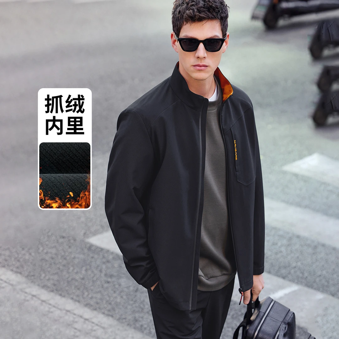 [明星同款]navigare意大利小帆船加绒抗静电立领夹克男士休闲外套