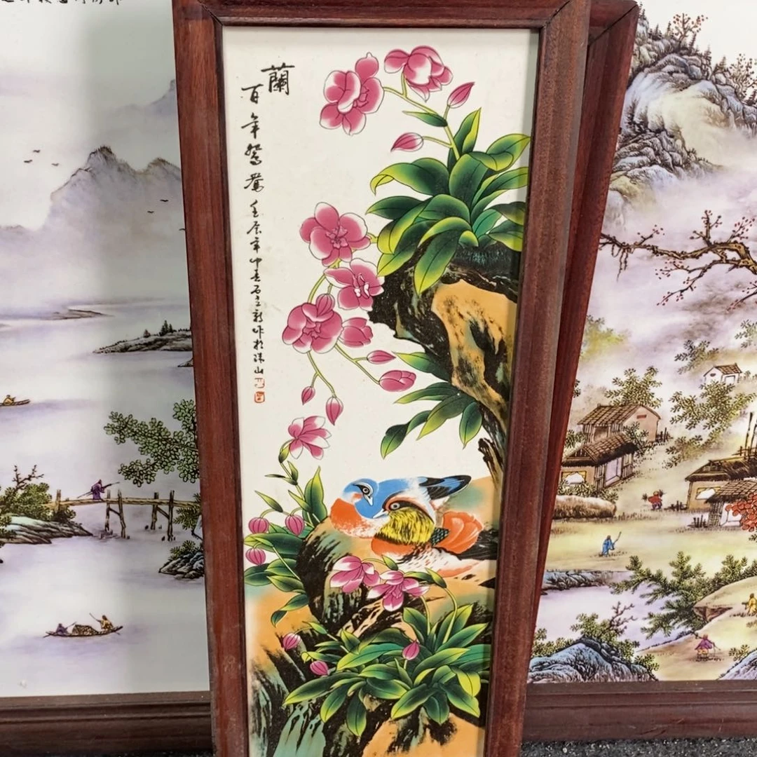 瓷片53*21*1景德镇瓷板画柴窑烧制