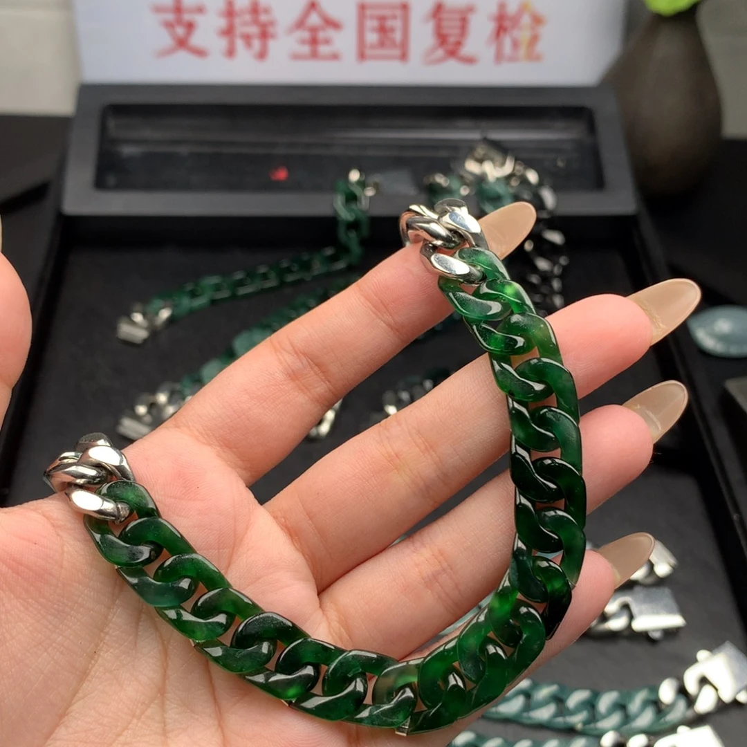 炸***炸翡翠未镶嵌手链00004