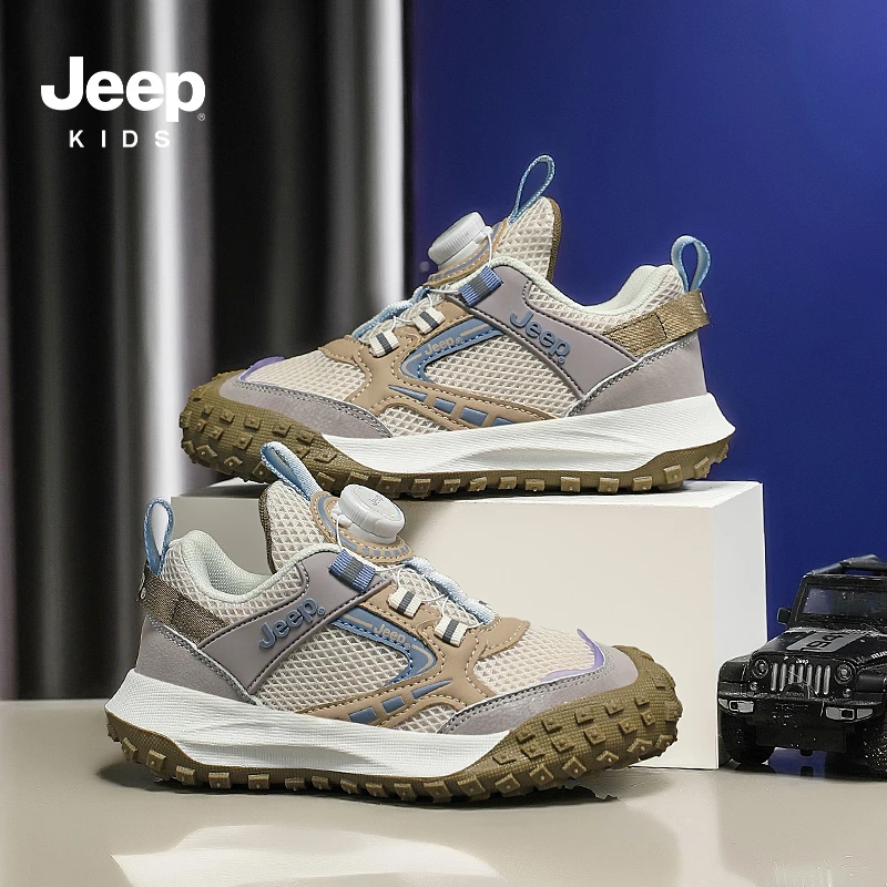 jeep儿童鞋子男童运动鞋网面透气2025新款春秋男孩跑步鞋软底女童