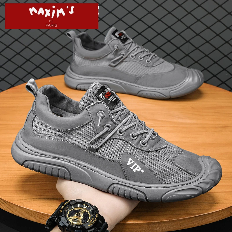 马克西姆男鞋夏季冰丝网面鞋子男士户外休闲工作鞋运动跑步登山鞋