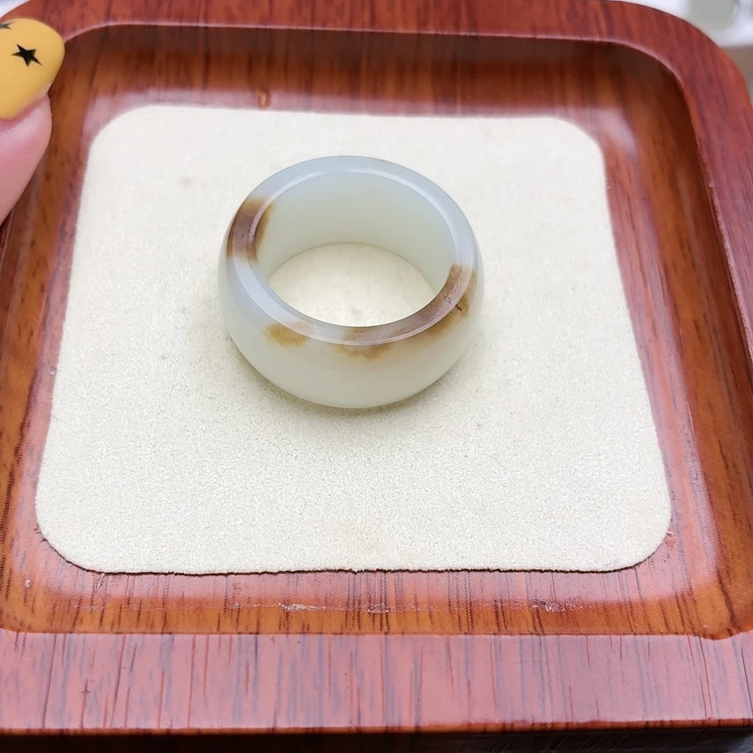 春***u和田玉未镶嵌戒圈21.4m'm