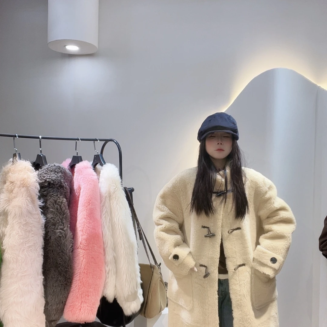 真皮皮毛一体外套224-158黄