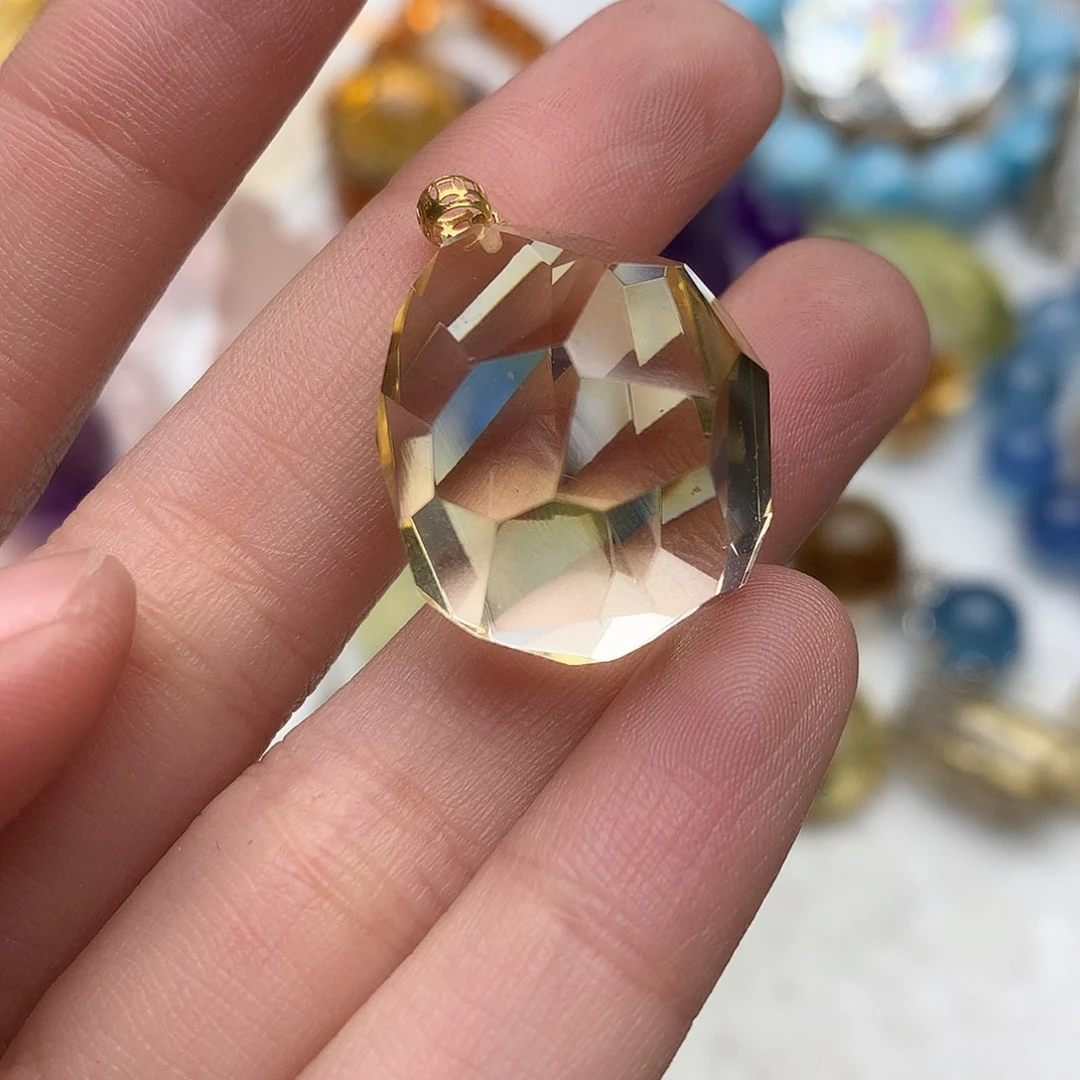 18K金镶嵌水晶珠宝半成品吊坠