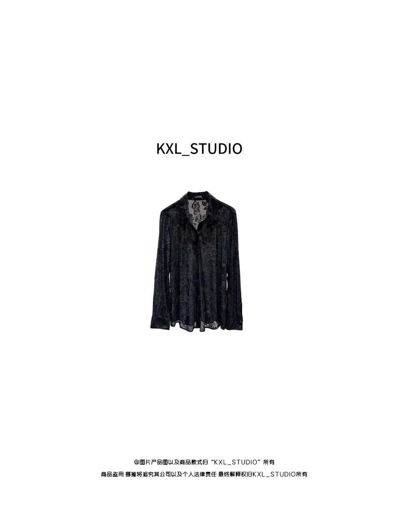 KXL-STUDIO 25SS｜淡墨·中式感玫瑰衬衫9314