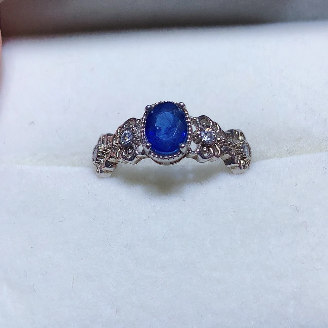 戒指银S925镶嵌蓝宝石