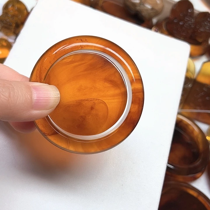 琥珀未镶嵌手镯天然缅甸琥珀小圈手镯