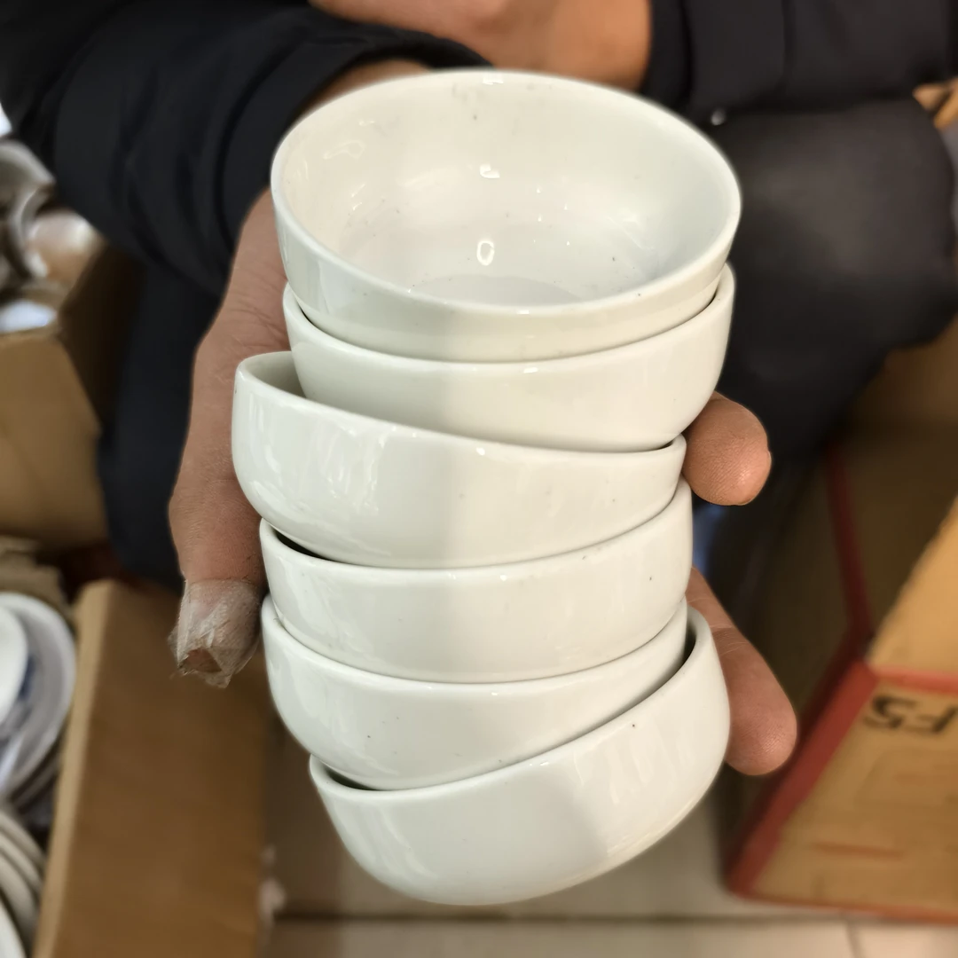 陶瓷 碗 小蘸料碗碟6个 口径8cm  微瑕