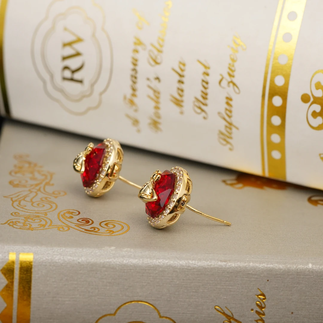 铜合金耳饰 【3623】LeLe 耳钉 土星玫瑰切钻满镶嵌时尚气质