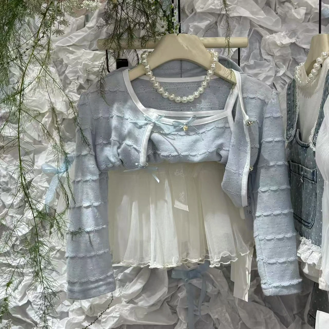 HLCC-8843-8861儿童洋气百搭蝴蝶结毛线三件套（春款）