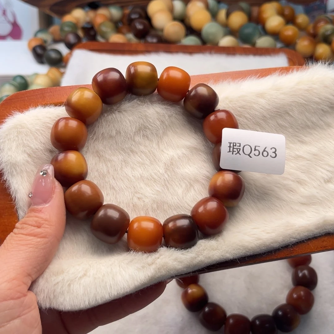 菩提根/象牙果手串P****助16mm桶珠瑕Q563