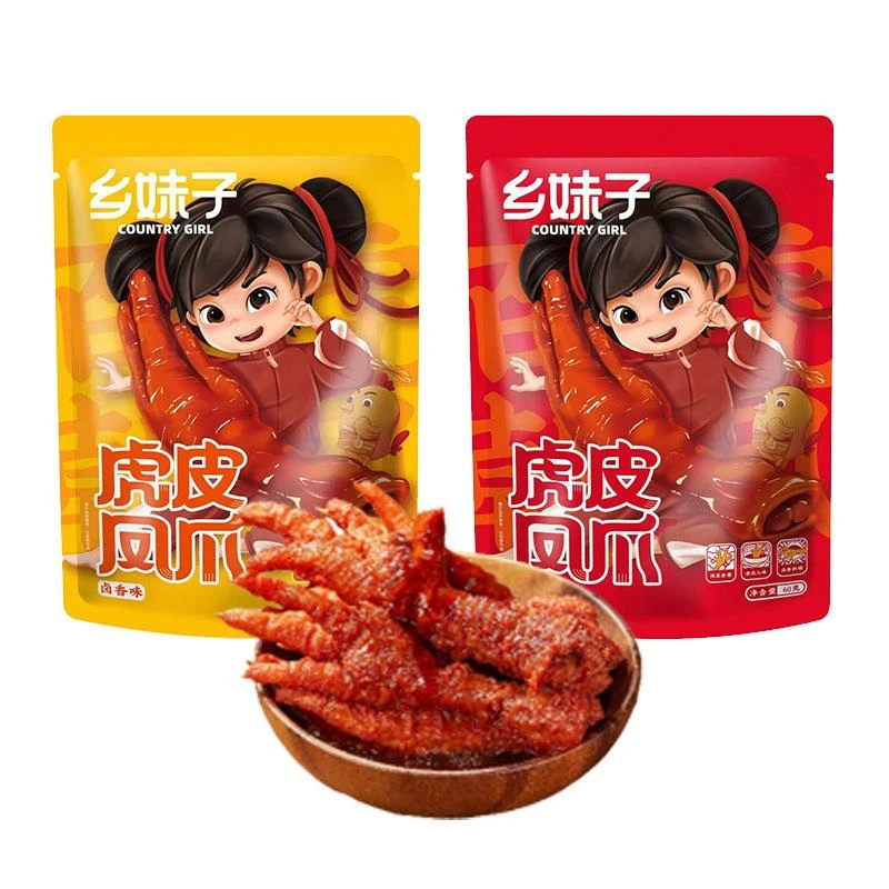 乡妹子虎皮凤爪香辣卤香解馋网红休闲零食卤味即食熟食小吃独立装