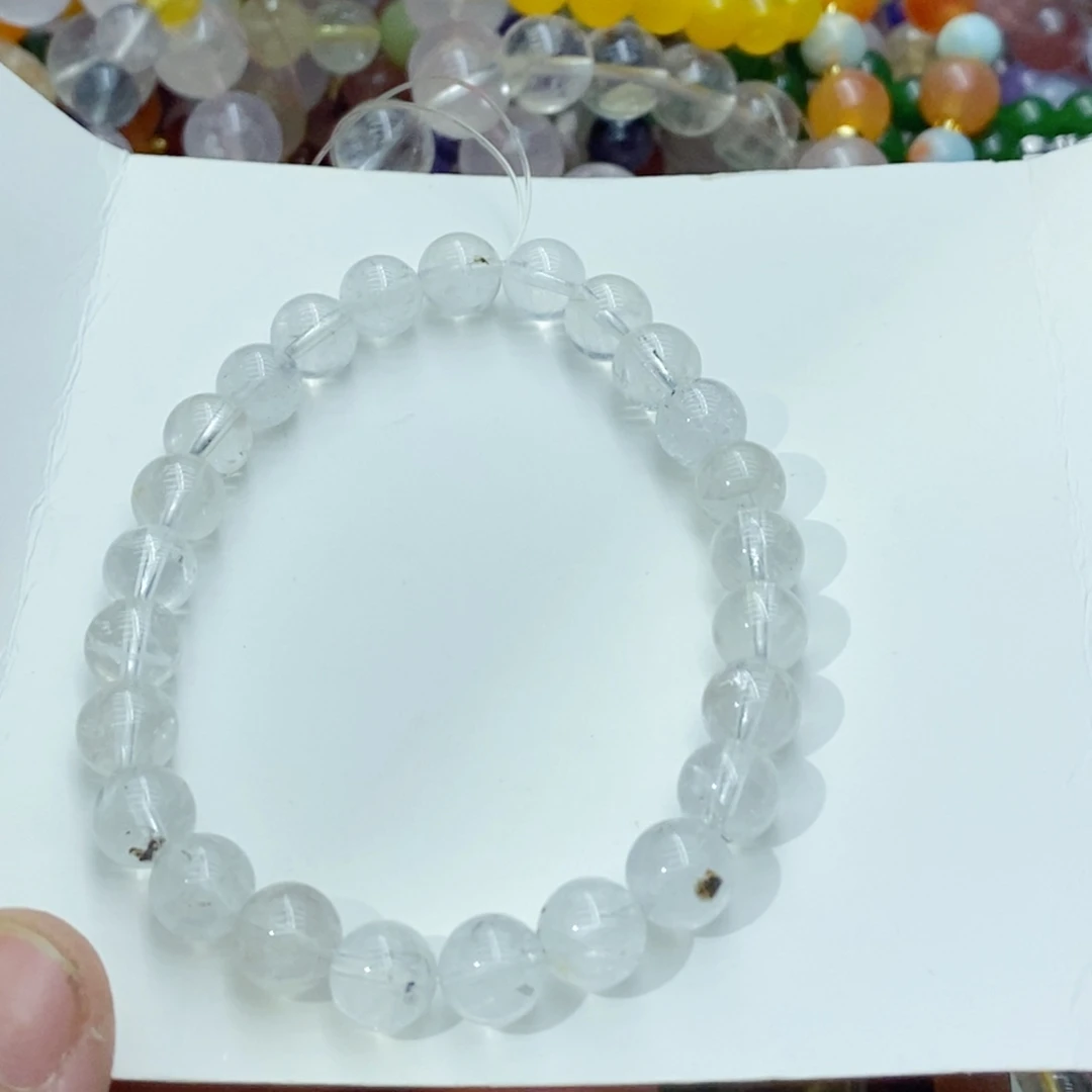 手链银S800镀金镶嵌烟晶