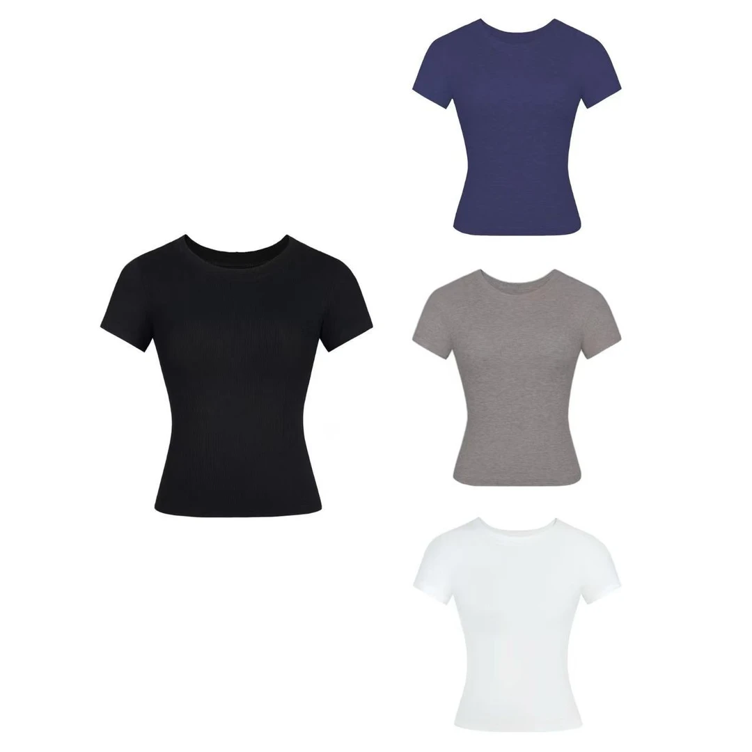 卡戴珊（两件划算）25年卡戴珊风夏日纯色短袖T恤女