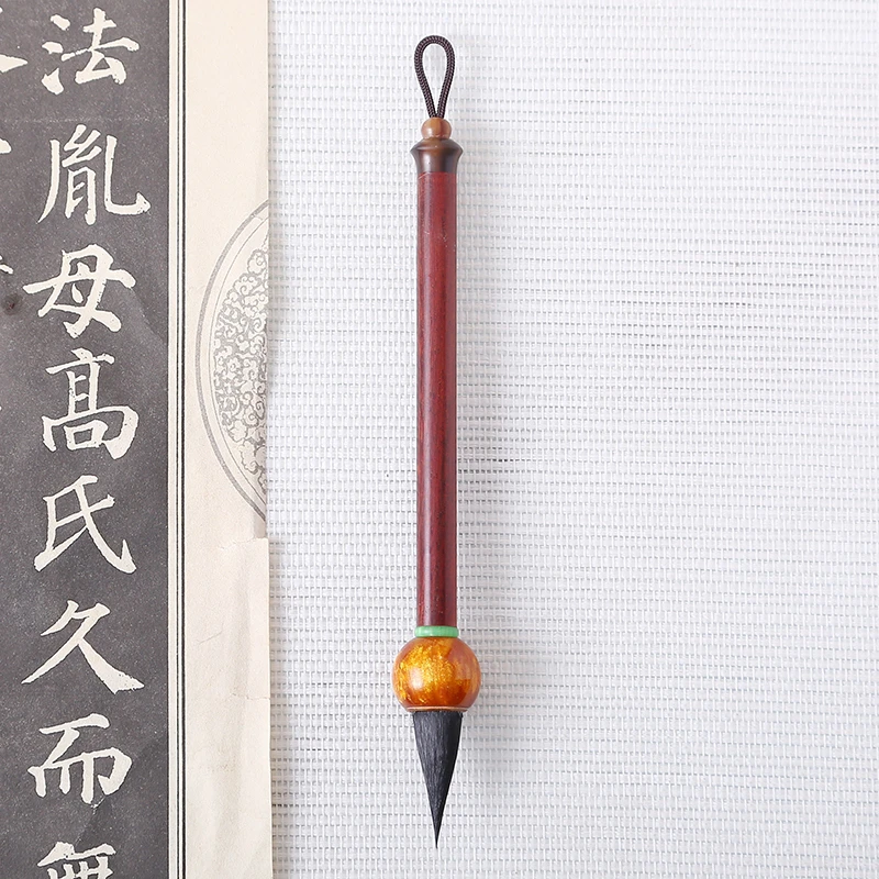 红豆小楷毛笔胖头雪狐鸡距笔中小楷非遗传承人制笔