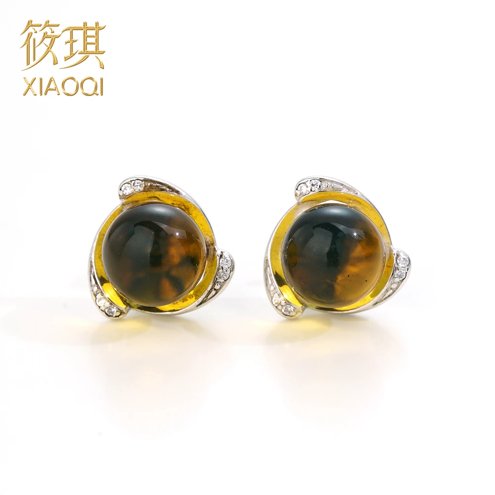 孤品银925蓝珀耳钉11618（Joyce娇姐）