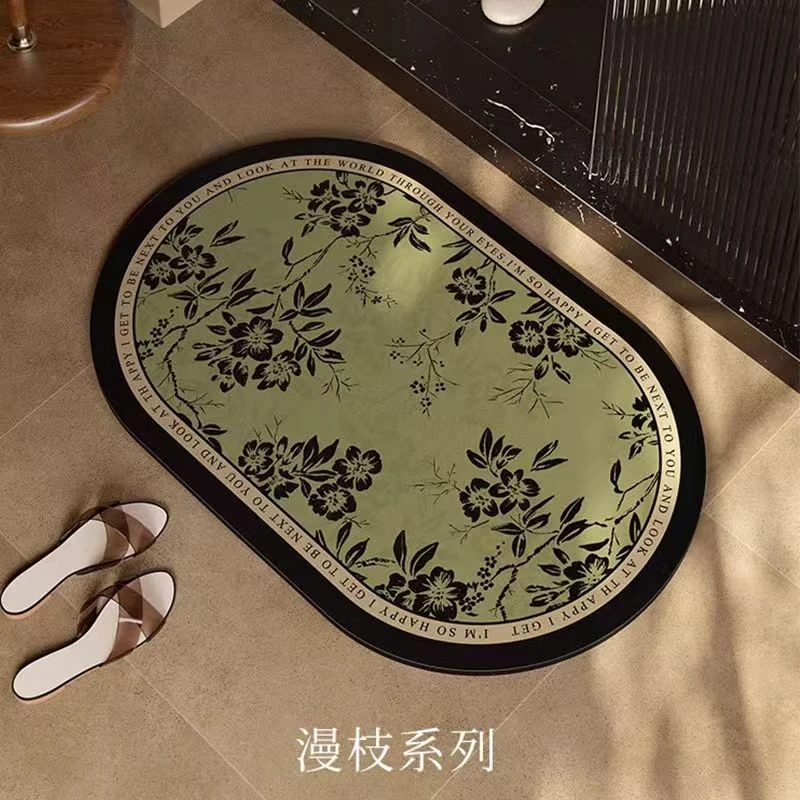 中古风浴室地垫吸水速干加厚耐脏厕所脚垫可定制卫生间门口门垫子