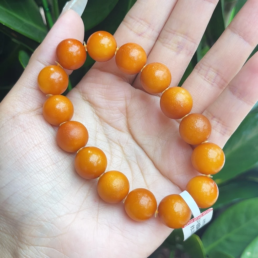 未镶嵌琥珀手链13m橘皮老蜡