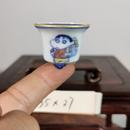 手工坯手绘青花釉下五彩