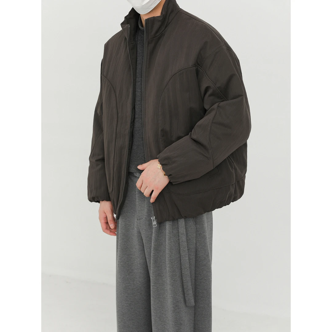 卓卓肌理感宽松立领夹克羽绒服男秋冬季加厚保暖90白鸭绒工装外套