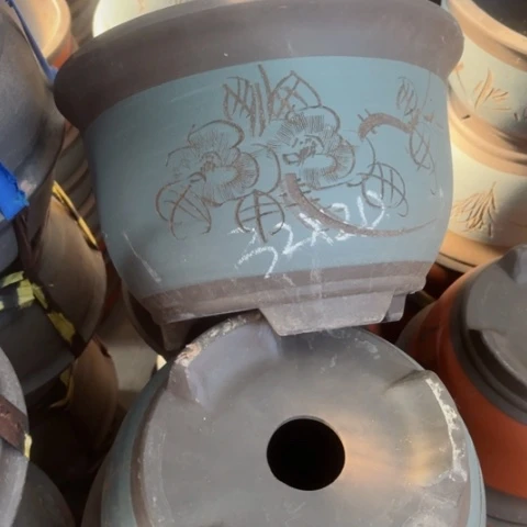 紫砂花盆100-3。32-20