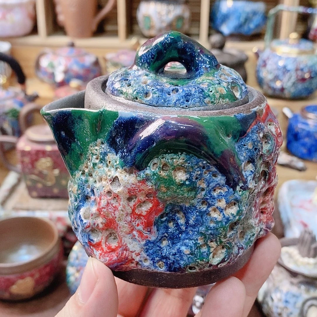 粗陶志野柴烧茶具