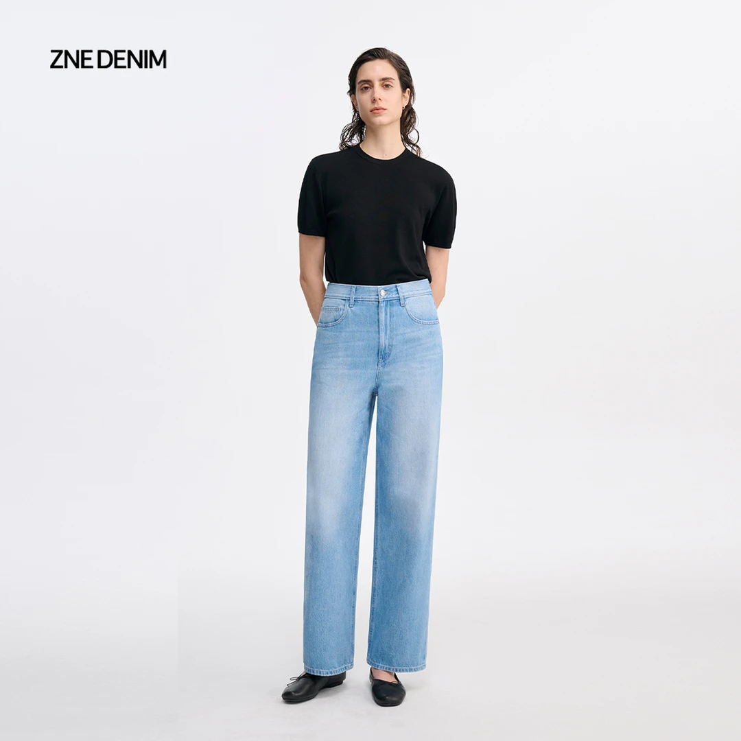 ZNEJeans法式九分经典自然舒爽天丝直筒牛仔裤TCP8012