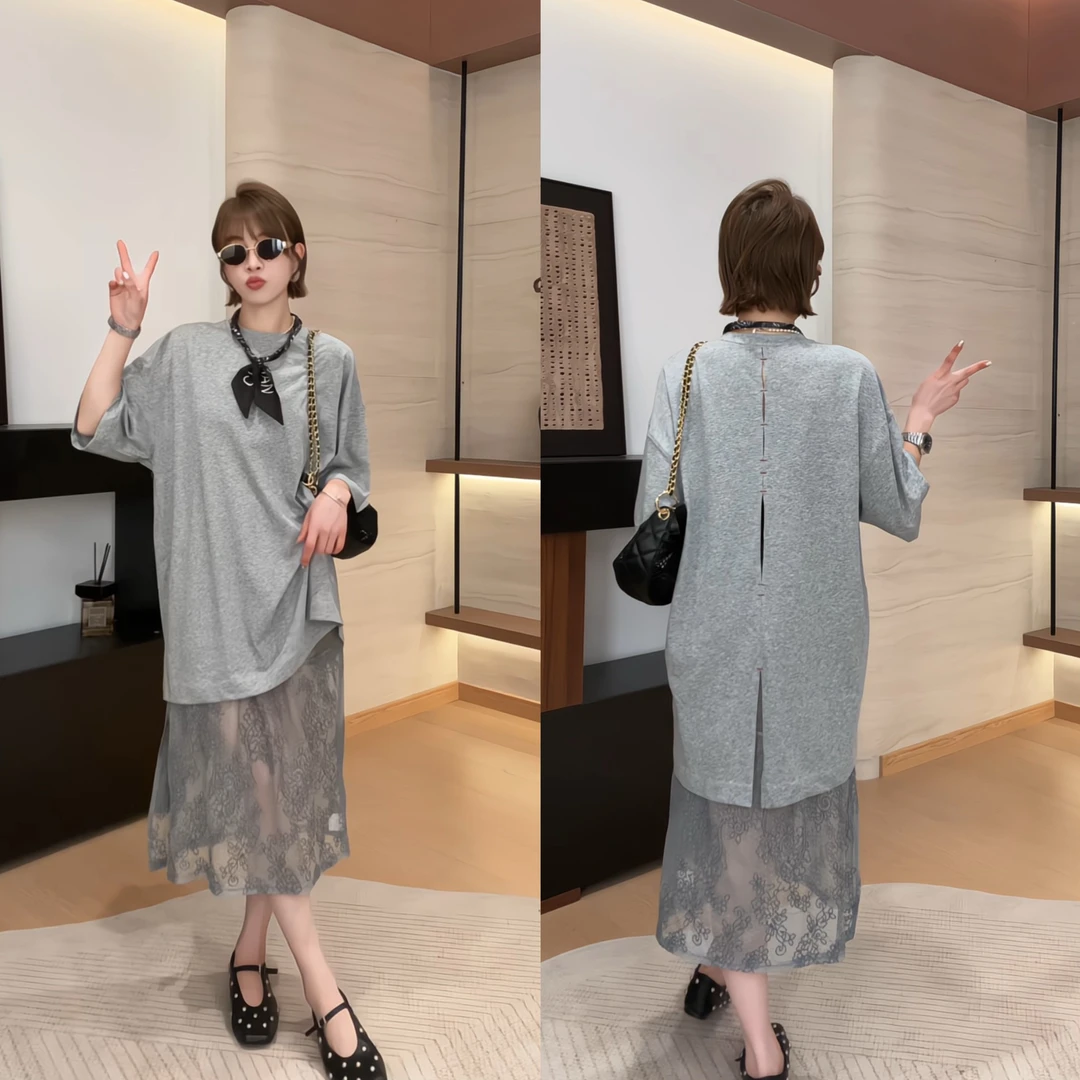 琳六6.设计感时尚小众简约显瘦休闲百搭夏季舒适T恤LL20358