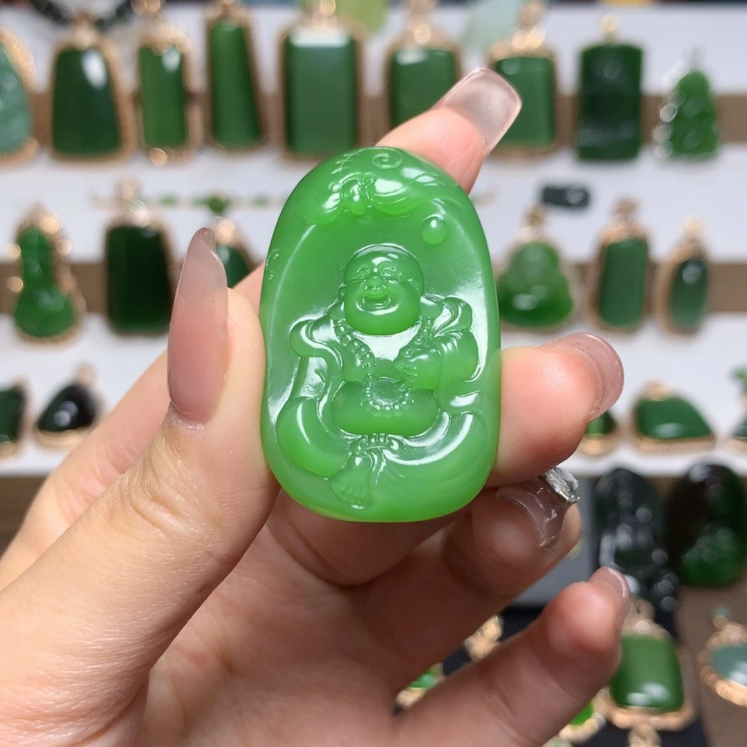 和田玉（碧玉）佛公未镶嵌